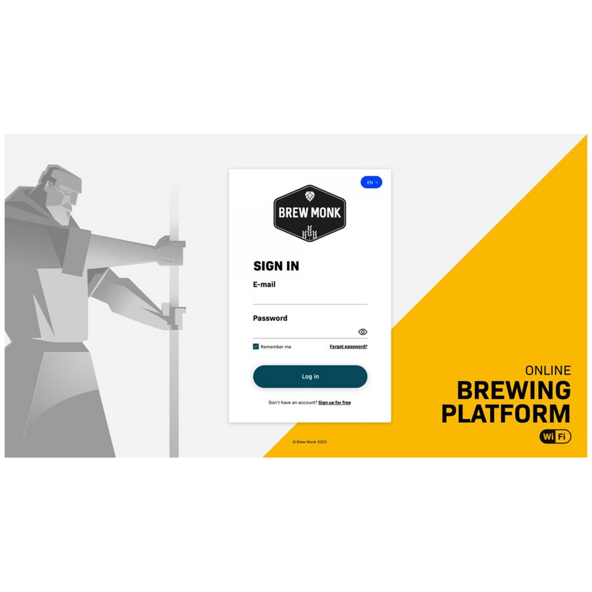 Brew Monkey bierbrouwpakket - Brew Monk online brouwplatform inlogscherm