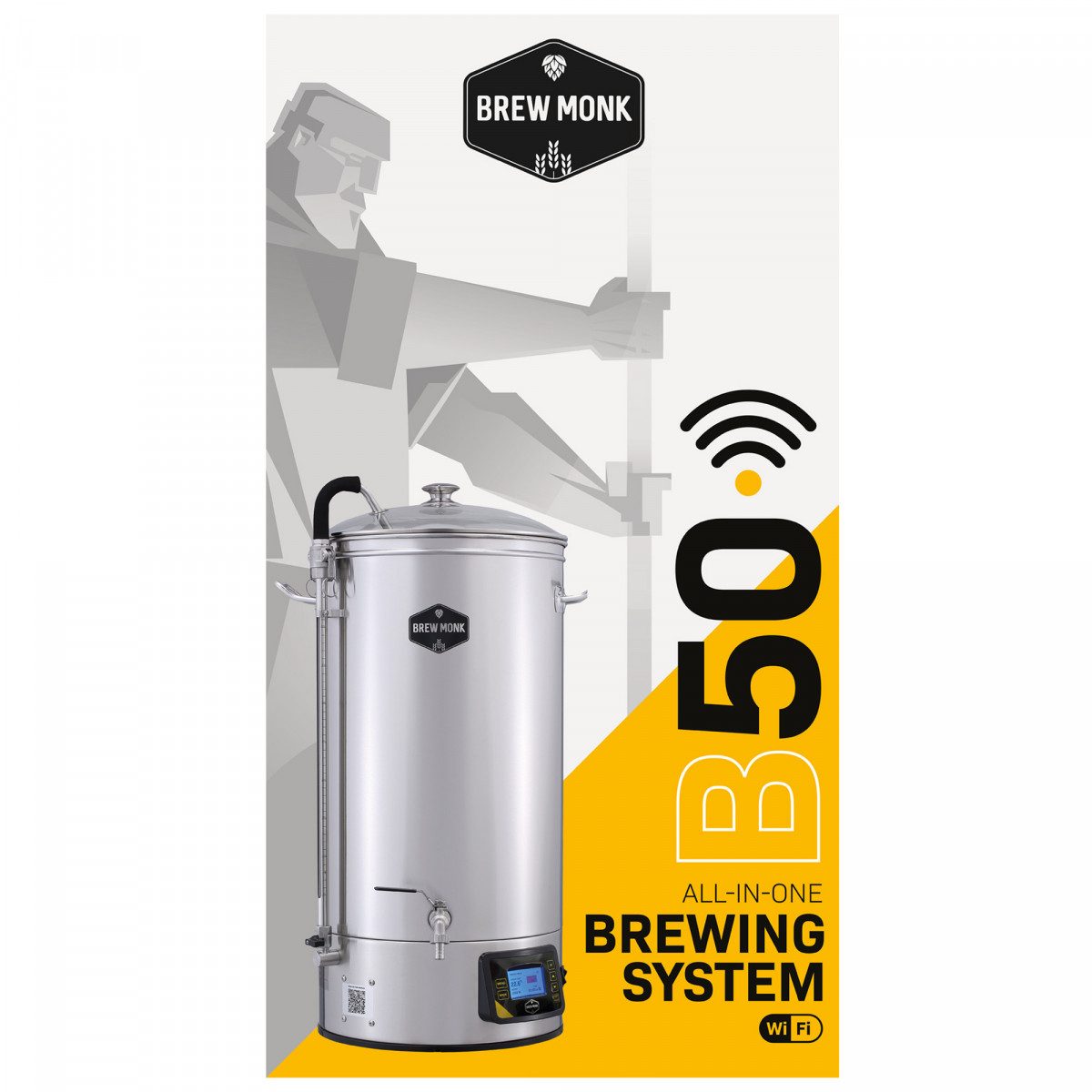 Brew Monkey Bierbrauset - Brew Monk B50 wifi Braukessel für 45 Liter Würze Box