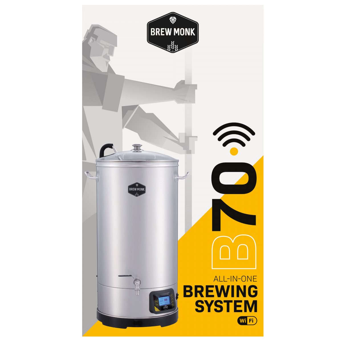 Brew Monkey Bierbrauset - Brew Monk B70 wifi Braukessel für 65 Liter Würze Box