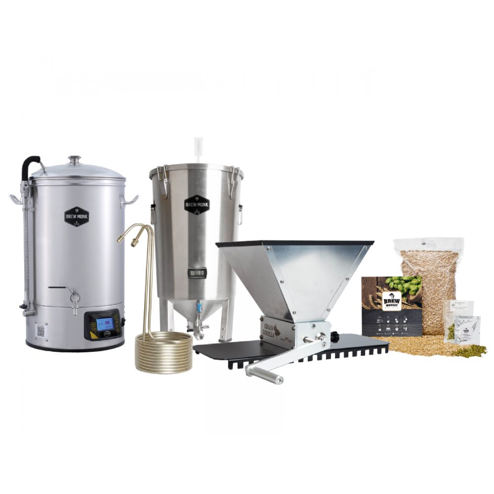 Brew Monkey Bierbrauset - Brew Monk Combo Deal Brew Monk B40 Wifi & 30L Zutaten & Gärbehälter 30 l & Grain Gorilla & Chill'in